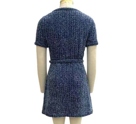 Textured Tweed Knit Fabric Jeans Dress For A Chic Vintage Inspired Look (Текстурированный твит вязанный ткань джинсы)
